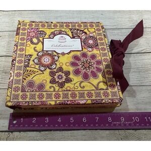 Vera Bradley Bali Gold Celebrations Card Organizer Book GTub11